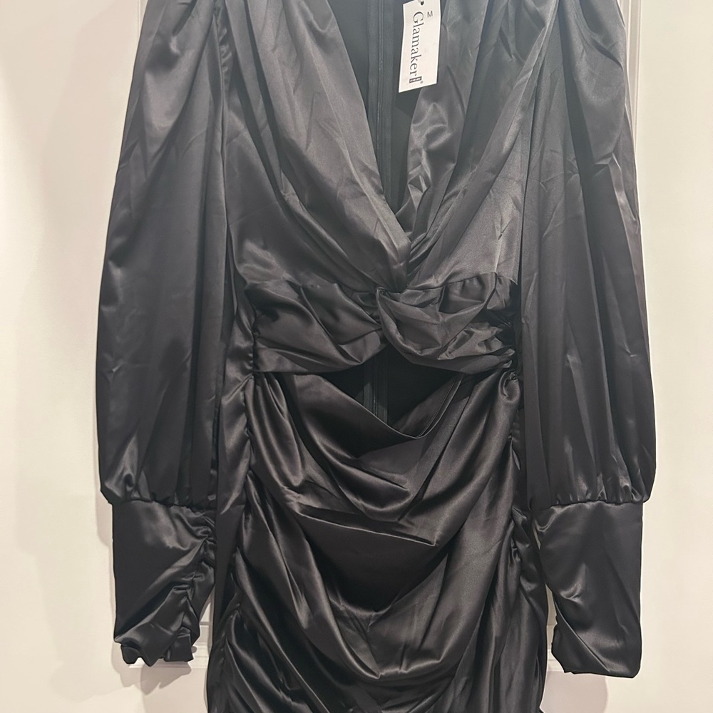 Black Satin Dress NWT
